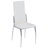 Barlow Modern Dining Chair - Chrome, Tall Back, White - NSI-425002