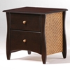 Clove Two Drawer Nightstand with Rattan Panels and Knobs - NDF-RATTAN-NS