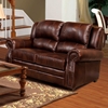 Montana Eco Leather Loveseat - Chestnut, Rolled Arms, Nailheads - NVH-4280-2S