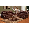 Montana Eco Leather Loveseat - Chestnut, Rolled Arms, Nailheads - NVH-4280-2S