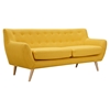 Ida Button Tufted Upholstery Sofa - Papaya Yellow - NYEK-223309