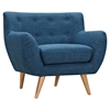 Ida Button Tufted Upholstery Armchair - Stone Blue - NYEK-223319