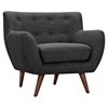 Ida Button Tufted Upholstery Armchair - Charcoal Gray - NYEK-223323