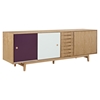Alma 7 Drawers Sideboard - Natural with Plum Door - NYEK-224405-NP
