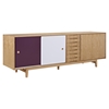 Alma 7 Drawers Sideboard - Natural with Plum Door - NYEK-224405-NP