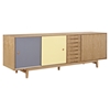 Alma 7 Drawers Sideboard - Natural with Gray Door - NYEK-224405-NGR