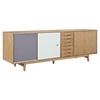 Alma 7 Drawers Sideboard - Natural with Gray Door - NYEK-224405-NGR