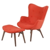 Aiden Button Tufted Upholstery Chair - Lava Red - NYEK-445544