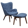 Aiden Button Tufted Upholstery Chair - Dodger Blue - NYEK-445563