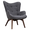 Aiden Button Tufted Upholstery Chair - Charcoal Gray - NYEK-445564