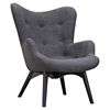 Aiden Button Tufted Upholstery Chair - Charcoal Gray - NYEK-445564