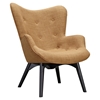 Aiden Button Tufted Upholstery Chair - Camel Brown - NYEK-445565