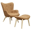 Aiden Button Tufted Upholstery Chair - Camel Brown - NYEK-445565