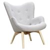 Aiden Button Tufted Upholstery Chair - Glacier White - NYEK-445567