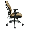Space Seating 32 Series Taupe Leather Manager's Chair with Polished Aluminum Base - OSP-32-88P918P