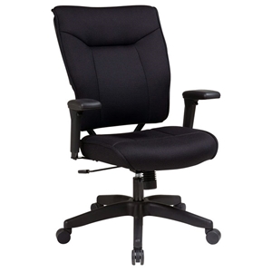Space Seating 37 Series Professional Black Executive Chair with Nylon Base 