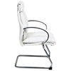 Pro-Line II 7275 - Deluxe Mid Back White Leather Visitor's Chair with Sled Base - OSP-7275