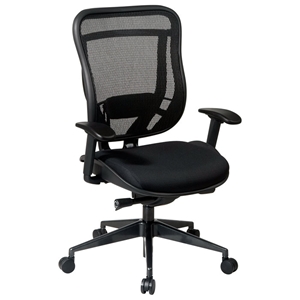 Space Seating 818 Series Executive High Back Black Office Chair 