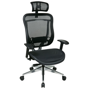 Space Seating 818A Series Executive Mesh Office Chair with Adjustable Headrest 