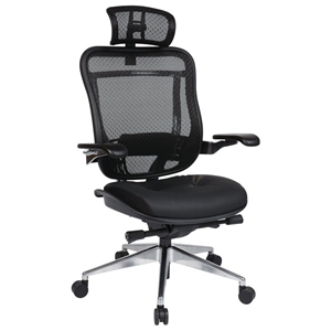 Space Seating 818A Series Executive Office Chair with Mesh Back and Headrest 