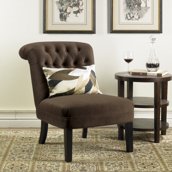 Avenue Six Cortez Tufted Chair in Queens Chocolate 
