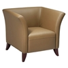 Taupe Leather Flared Arm Club Chair - OSP-SL1871