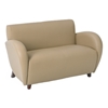 Eleganza Curved Arms Loveseat in Taupe Eco-Leather - OSP-SL2472EC11