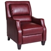 Duncan Bustle-Back Reclining Chair - Harlee Dark Red Leather - OHF-150-10HARRED
