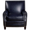 Madrid Square Press Back Chair - Nail Heads, Verona Navy Leather - OHF-2415-01VERNVY