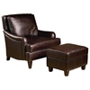 Henri Club Chair - Nail Heads, Dark Brown Leather - OHF-595-01OPUDB
