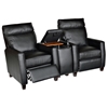 Florence 3 Piece Home Theater Seating - Royal Black Leather - OHF-8645-22ROYBLK