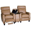 Venice 3 Piece Home Theater Seating - Baron Taupe Leather - OHF-8900-22BARTAP