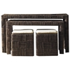 Nesting Console Table and Ottoman Set - Abaca Twist - PAD-NES07-ABSSET