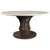 48" Round Dining Table - Mosaic Top, Rattan Weave, Cast Stone - PAD-OL-WAVTOP-48-OL-VST13BASE