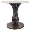 24" Round Side Table - Mosaic Top, Rattan Weave, Cast Stone - PAD-OL-WAVTOP-24-OL-VST06BASE