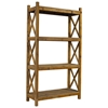 Salvaged Wood 3-Shelf Bookcase - Natural, X Sides - PAD-SAL23