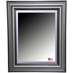 Wall Mirror - Antique Smoke & Black Frame, Beveled Glass 