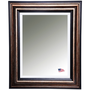 Hanging Mirror - Copper Frame & Canyon Black Trim, Beveled Glass 
