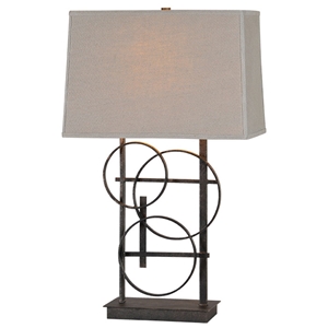 Aria Table Lamp - Antique Bronze Finish, Hoop Accents 