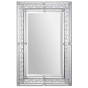 Vincenzo Rectangular Mirror - Venetian Style, Etched Details 