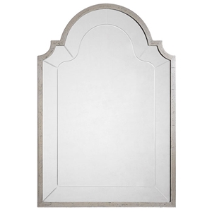 Atley Mirror - Etched Accents, Silver Leaf Finish 