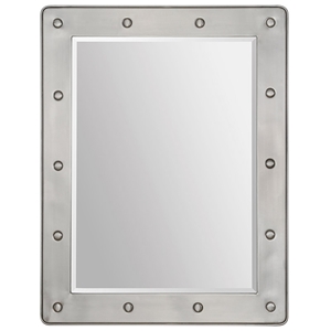Prisca Mirror - Beveled, Rectangular, Satin Nickel Plated Frame 