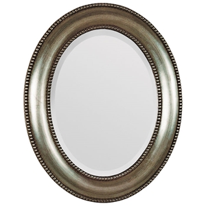 Bellini Oval Mirror - Beveled, Silver Leaf Finished Frame 