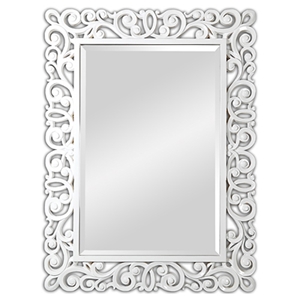 Anotella Mirror - Rectangular, Beveled, High Gloss White 