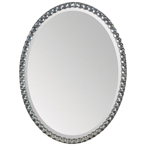 Rhiannon Mirror - Oval, Silver Plated Frame, Crystal Accents 