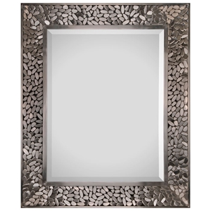 Lexi Mirror - Beveled, Rectangular, Satin Nickel Plated Frame 