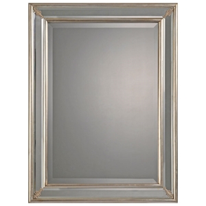 Bronwen Mirror - Beveled, Rectangular, Silver Leaf Finish 
