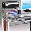 Adjustable Clear Glass Computer Desk - RTA-8015GLS