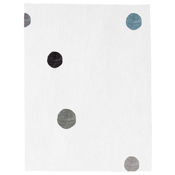 Santa Clara Dots - White, Grey & Steel Blue Rug 