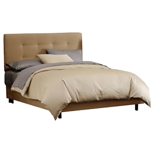 Lyra Bed - Microsuede, Pull Tufted Headboard, Saddle 